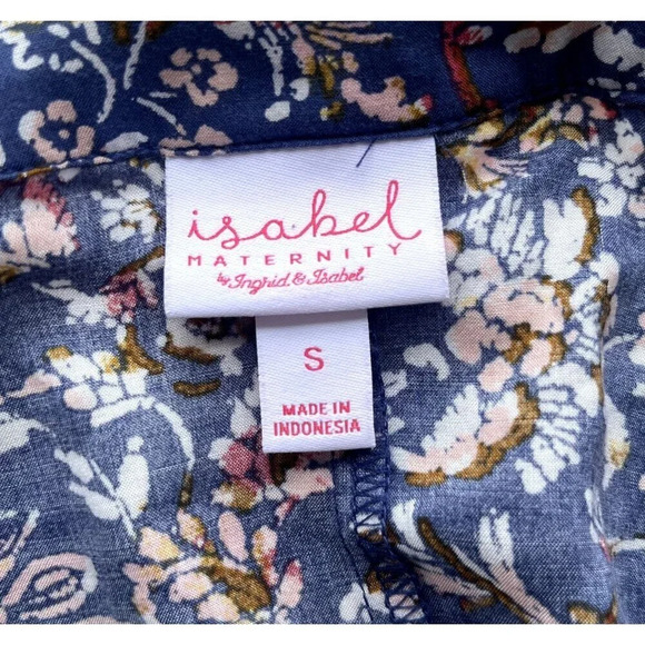 Isabel Maternity Ingrid & Isabel Blue Floral Print Blouse S - Picture 4 of 4